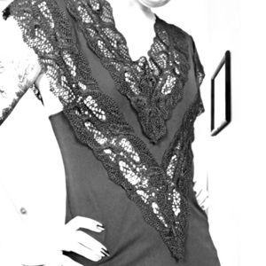 Zara Lacy Black Maxi dress - small - stretch